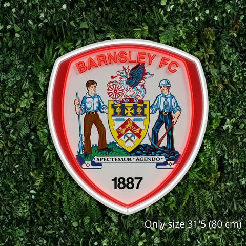 Neon-Schild mit Wappen des FC Barnsley