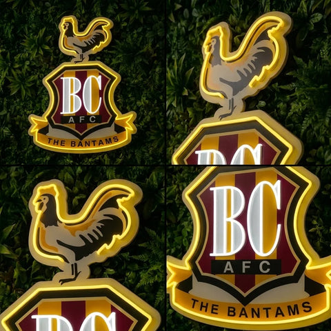 Bradford City Crest Neon Sign
