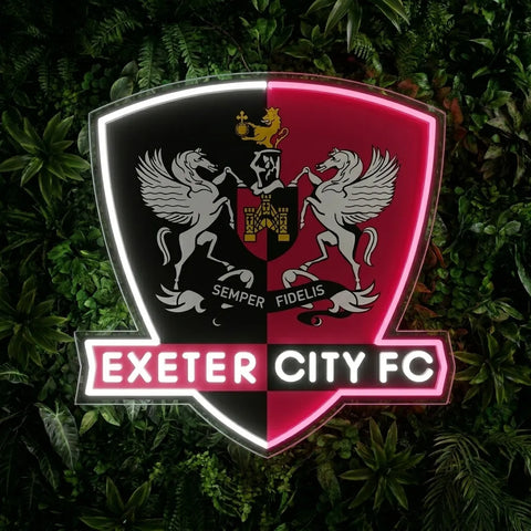 Exeter City Wappen Neonlicht