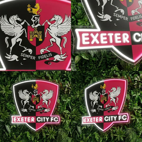 Exeter City Wappen Neonlicht