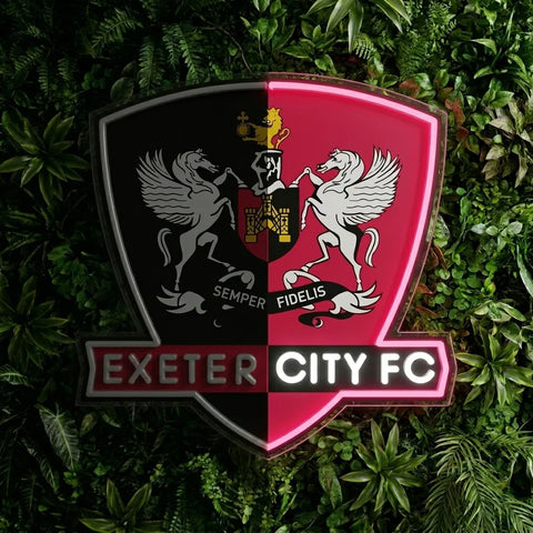 Exeter City Wappen Neonlicht