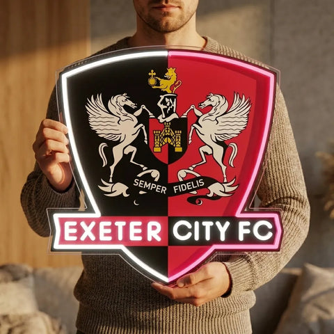 Exeter City Wappen Neonlicht