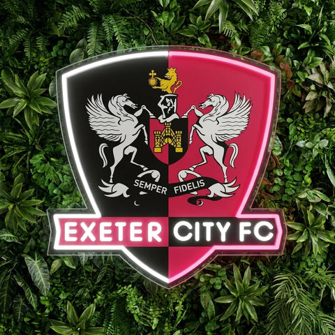 Exeter City Wappen Neonlicht