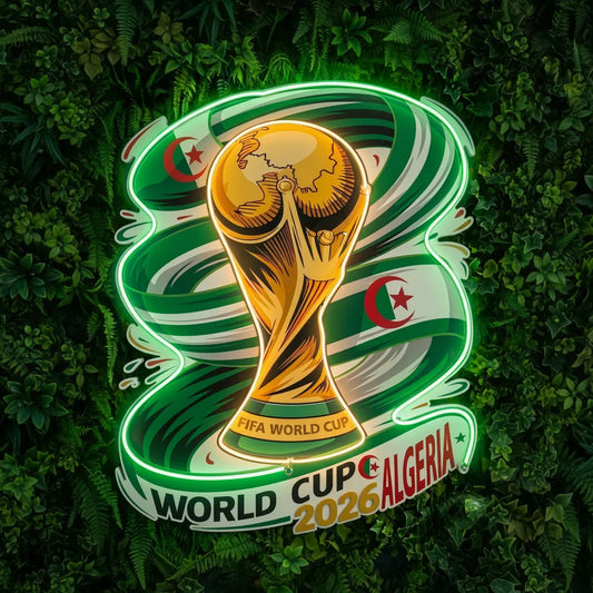 Algerien Nationalmannschaft Neon Schild