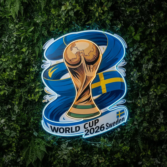 Neon-Schild der schwedischen Nationalmannschaft